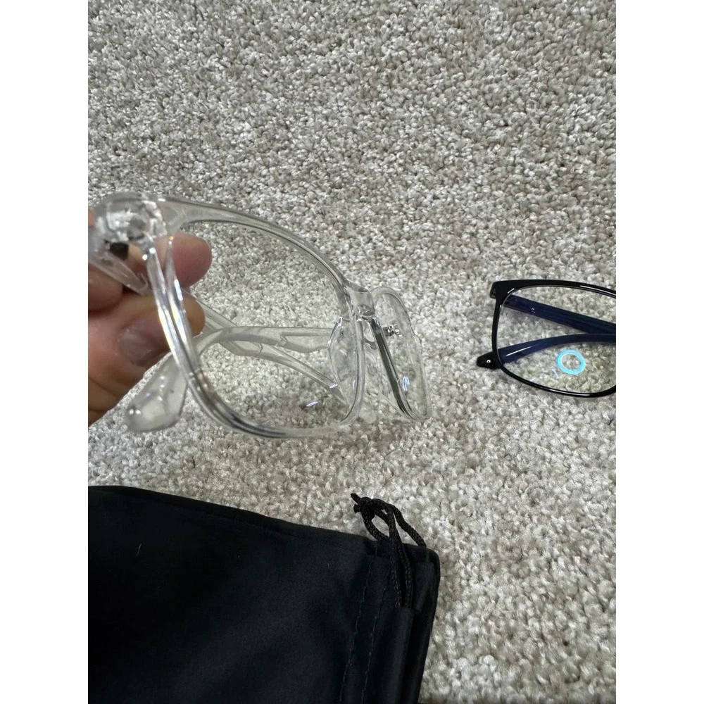 Oilway Blue Light Blocking Glasses Set 2 Pairs Clear and Black Square Frames